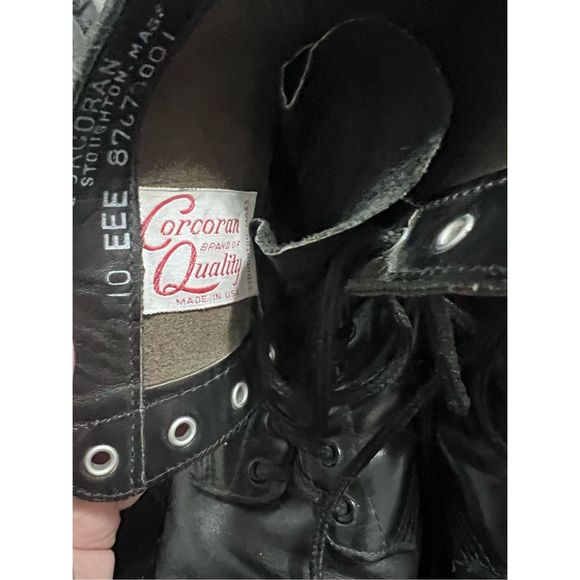 CORCORAN MILITARY USA BLACK LEATHER LACE UP ENGINEER ARMY COMBAT BOOTS 10 eee